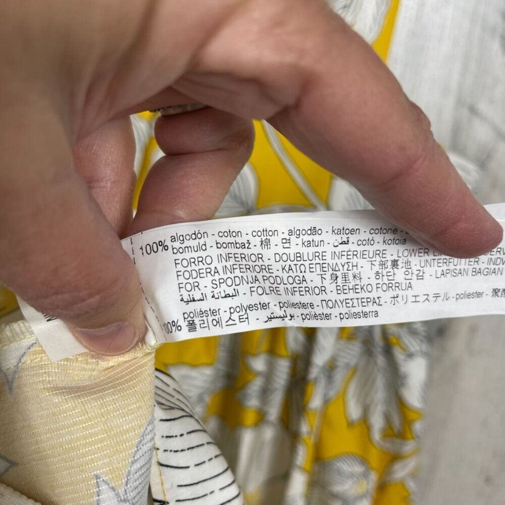 Zara floral cotton poplin sundress NWT yellow white size M tiered maxi‎ event - Picture 7 of 7